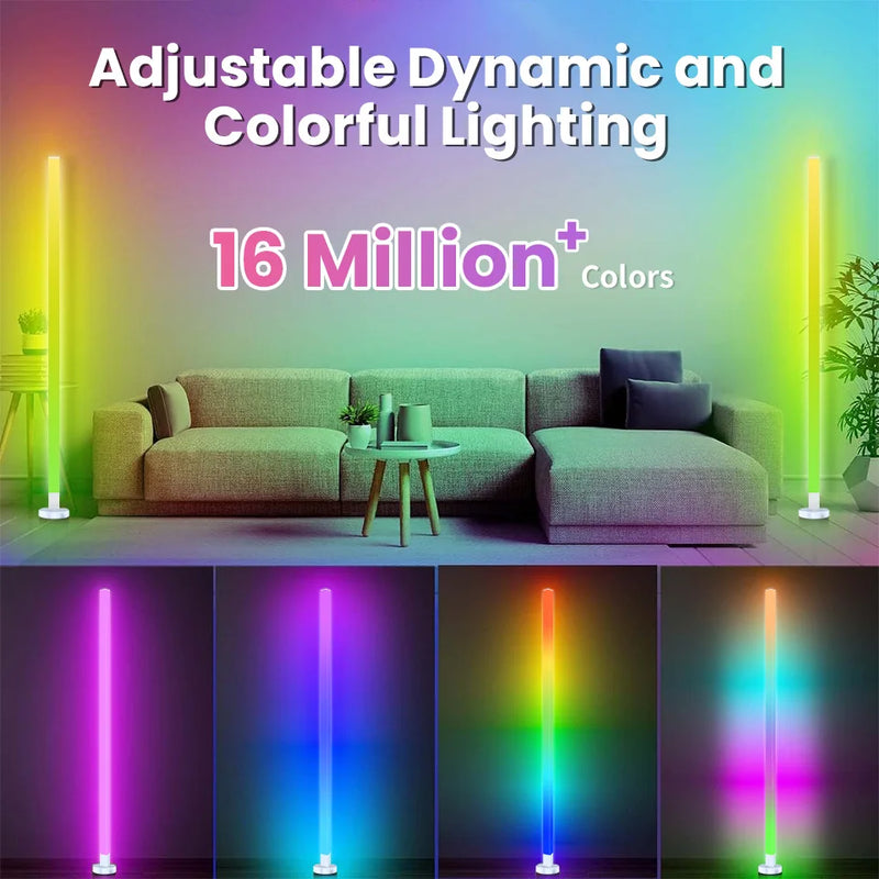 Smart Corner Floor Lamp with RGB Mood Lighting