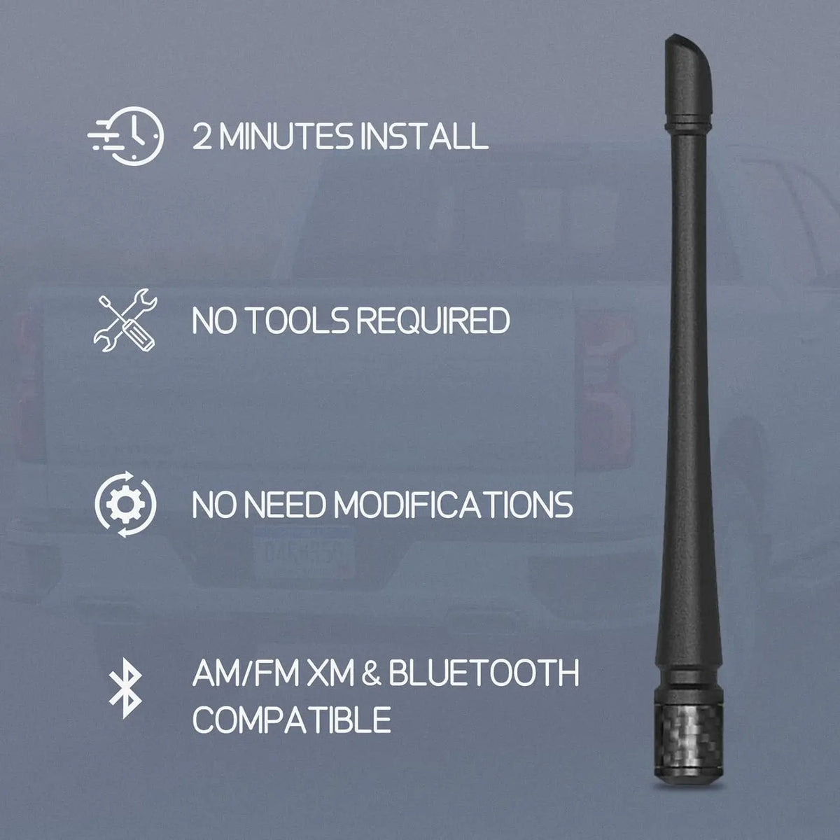 7-Inch Rubber Truck Antenna for Chevrolet Silverado & GMC Sierra
