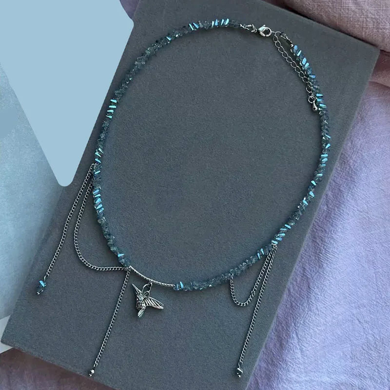 Collar de Borla de Cristal Elegante para Mujeres