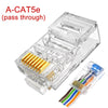 RJ45 Pass-Through Connectors with Gold-Plated Contacts