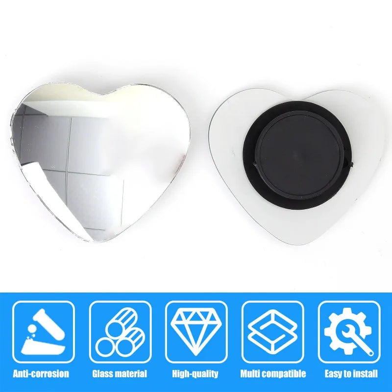 Heart-Shaped Car Blind Spot Mirrors (2-Pack)