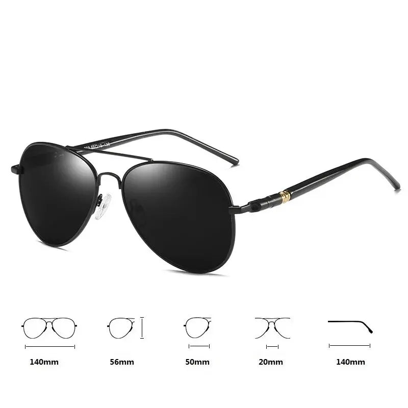 Classic Metal Pilot Sunglasses with Polarized Lenses