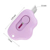 A pink cloud-shaped retractable letter opener with a keychain loop and a 0.5 inch blade.