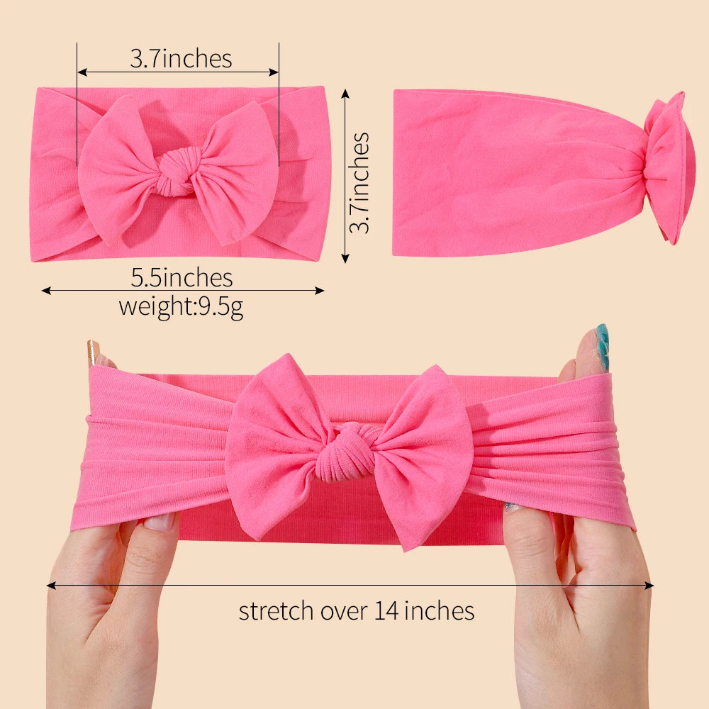Baby Girl Bow Knit Headbands (Set of 10)