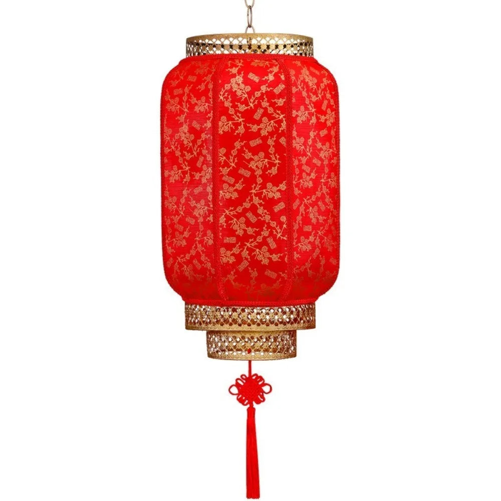 Classic Red Chinese New Year Lantern with Antiqued Finish