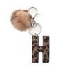 Leopard Print Letter Keychain