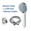 5-Mode Chrome Shower Head with Hose & Bracket