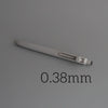 A close-up view of a white Uni ZENTO Quick-Dry Gel Pen, showing its slender body and tip.