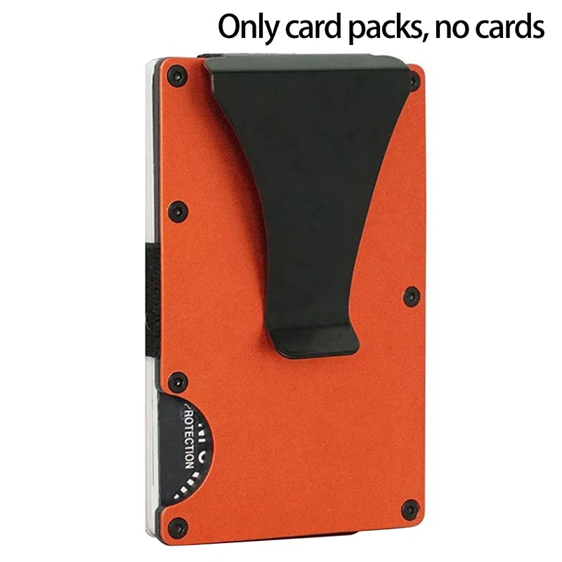 Portefeuille RFID en aluminium fin avec attache-monnaie