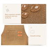 A set of brown canvas aprons showing features like wear resistance and smooth wiring.