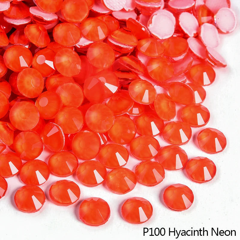 P100 Hyacinth Neon red round rhinestones for DIY crafts and clothing decoration