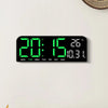 A black LED digital wall clock displaying the time 20:15 and a temperature of 26 degrees Celsius.