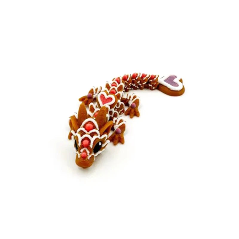 A set of six articulated mini dragons used for Easter and decor, featuring detailed sculpting.
