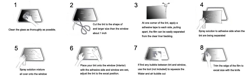 Black Privacy Car Window Tint Film – Heat & UV Blocking