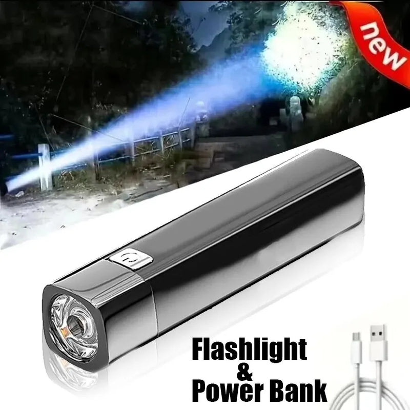 Compact 2-in-1 LED Flashlight & Power Bank