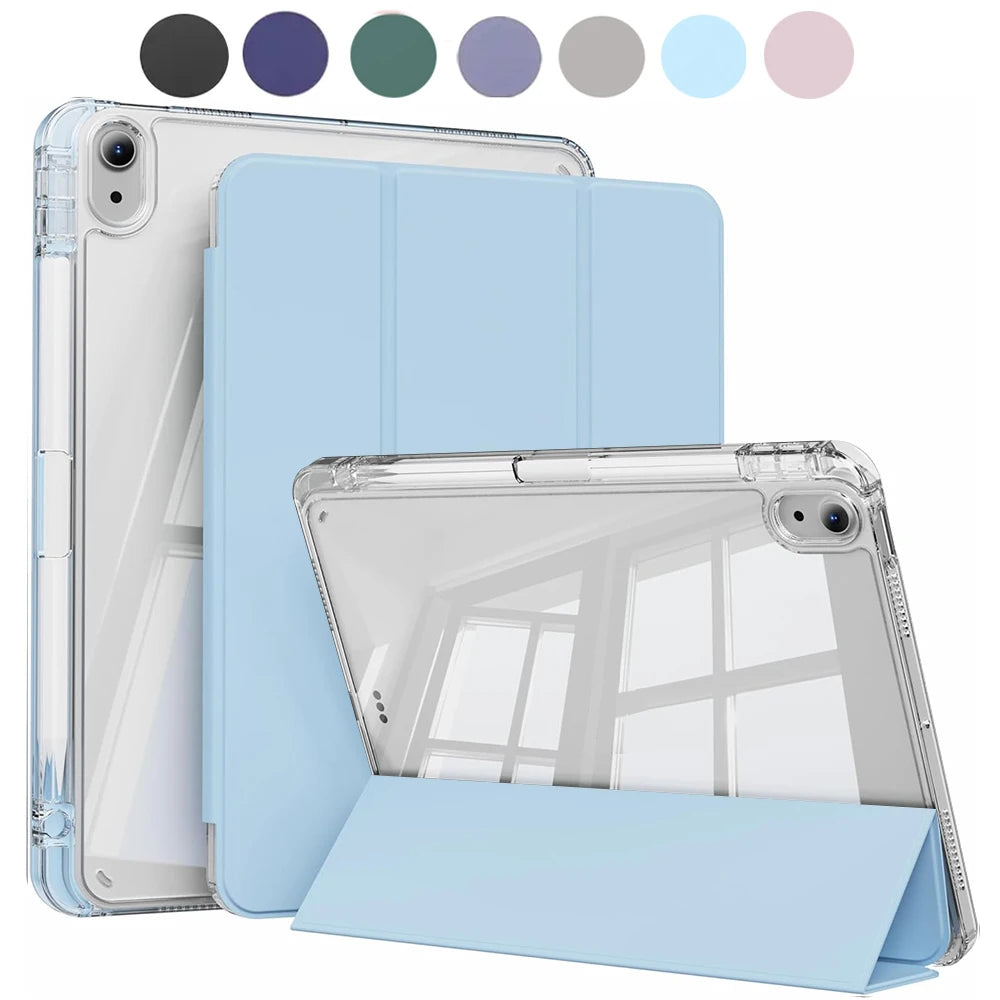 Crystal Clear iPad Case with Built-in Pencil Holder