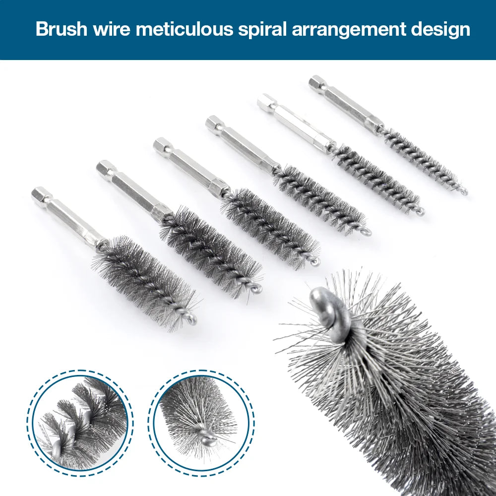 Kit de brosses métalliques en acier inoxydable de précision