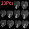 Heart-Shaped Self-Adhesive Hooks (Set of 6) – No-Drill, Multi-Purpose Transparent Hangers