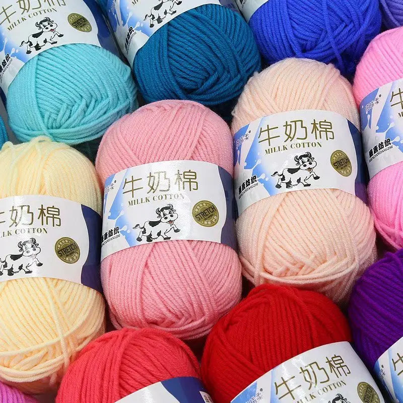 Milk Cotton Crochet Yarn – Soft, Durable Knitting Thread in 91 Colors