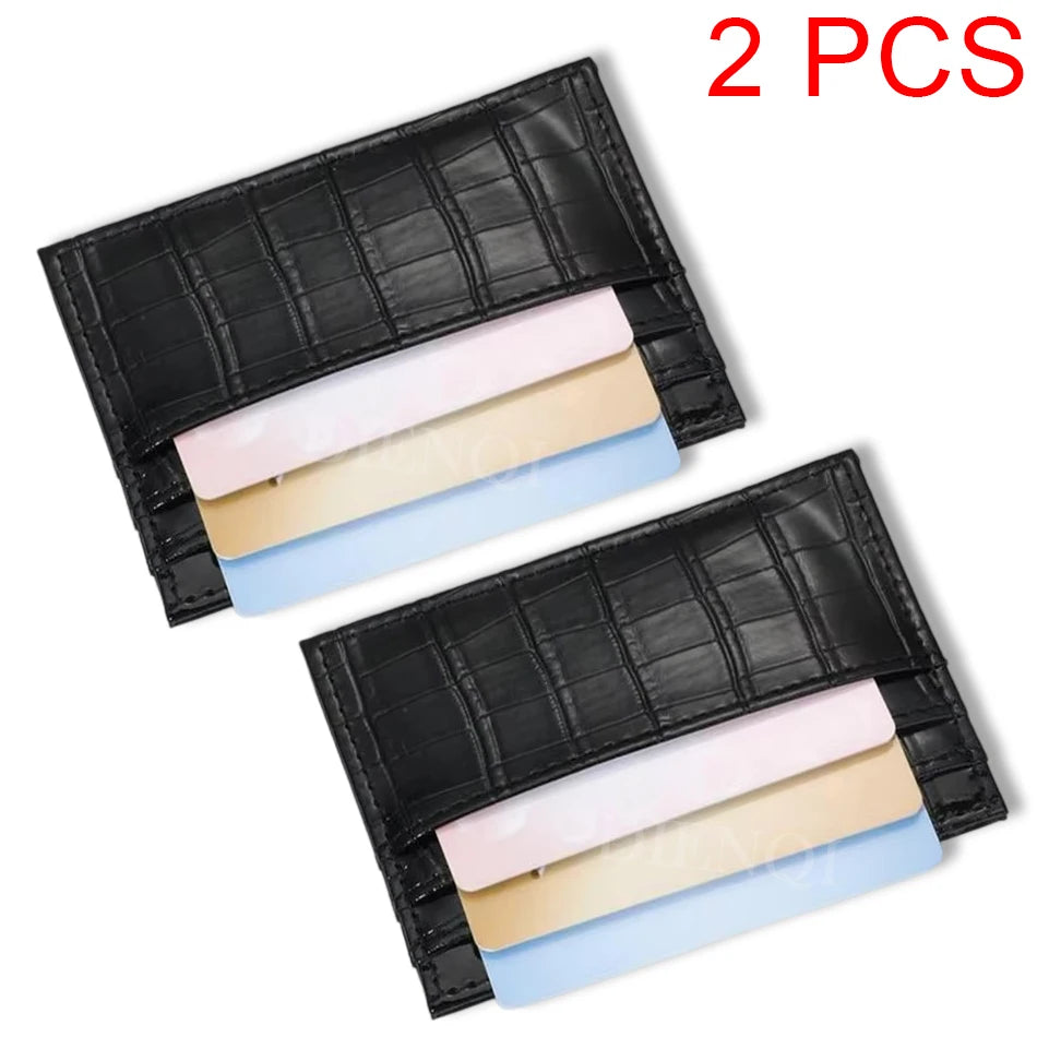 Slim Crocodile-Textured Cardholder Wallet