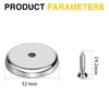 A round, silver fishing magnet with an eyebolt, measuring 32 mm in diameter and 19.2 mm in length.