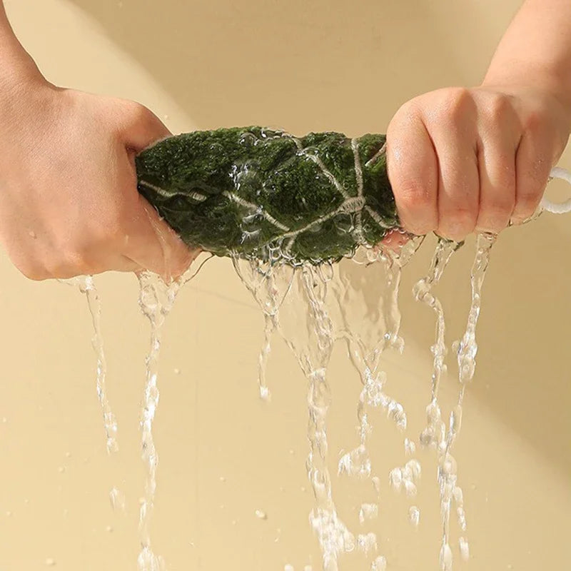 Leaf-Print Absorbent Hand Towel with Hanging Loop