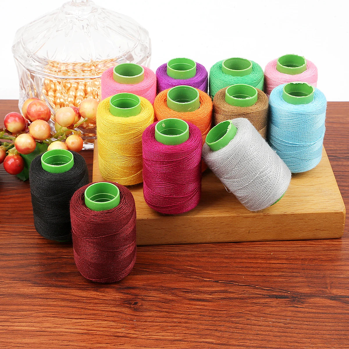 Premium Polyester Sewing Thread Spool - 300m, 24 Colors