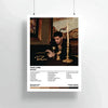 Album art canvas print featuring Drake with a gold candle and dark background