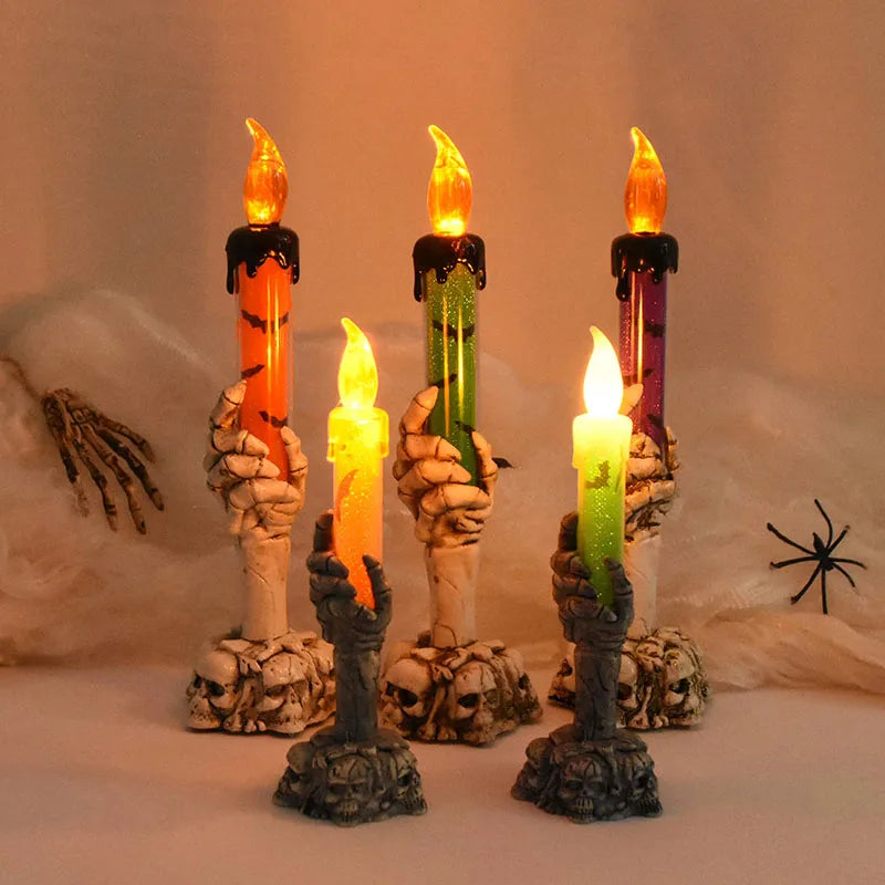 LED Skeleton Ghost Hand Candles for Halloween Decor