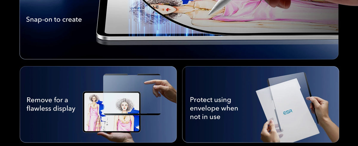 Magnetic Paper-Feel Screen Protector for iPad (2-Pack)