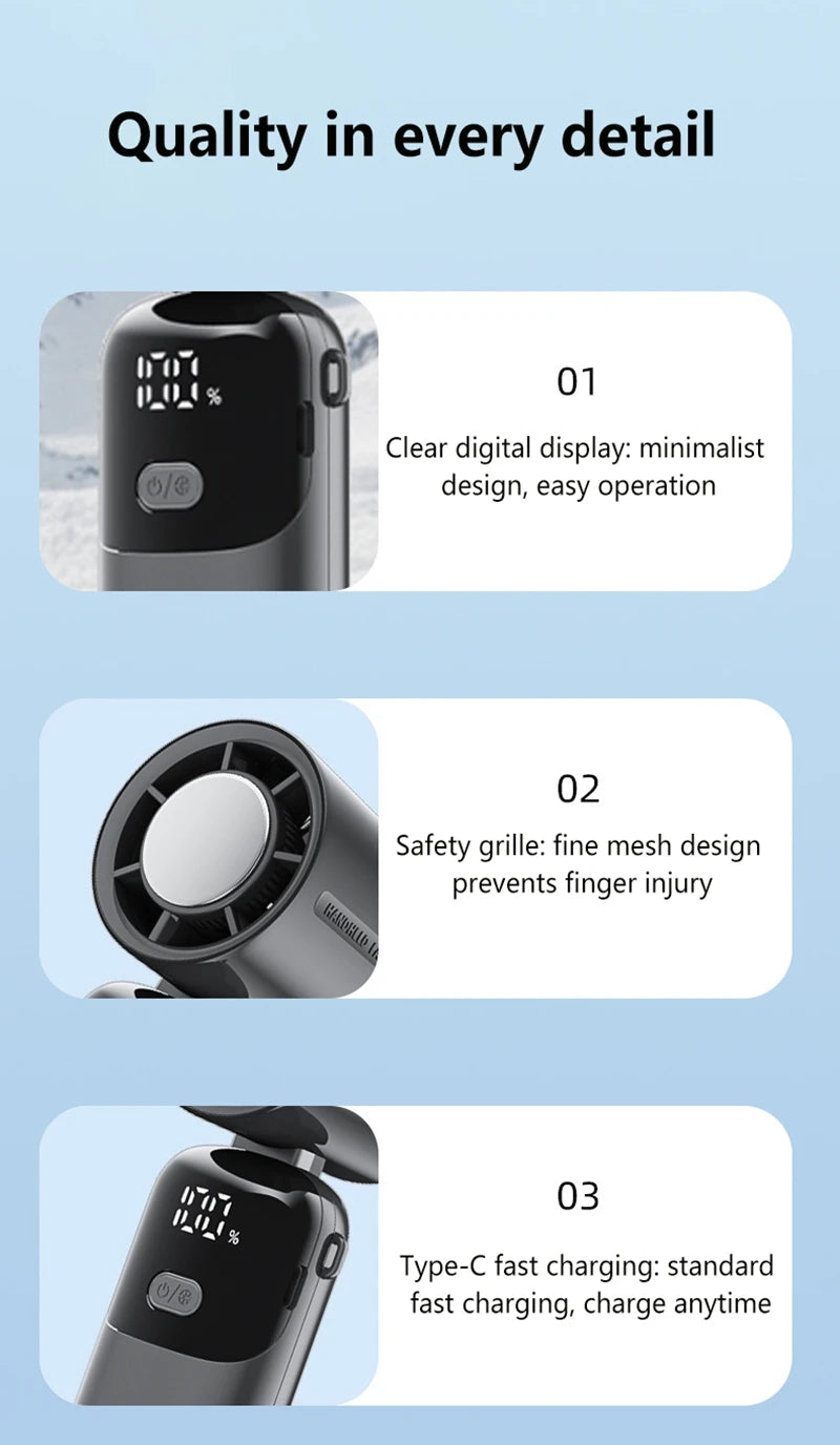 Portable Foldable Handheld Fan with 100 Speed Levels