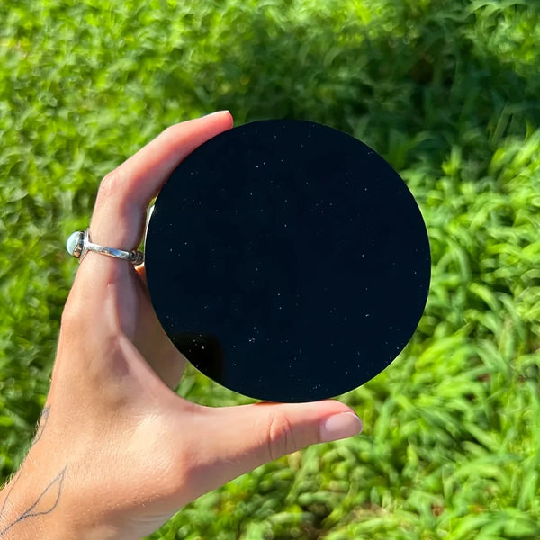 Natural Obsidian Divination Mirror