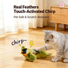 Interactive Motion-Activated Bird Cat Toy with Natural Feathers