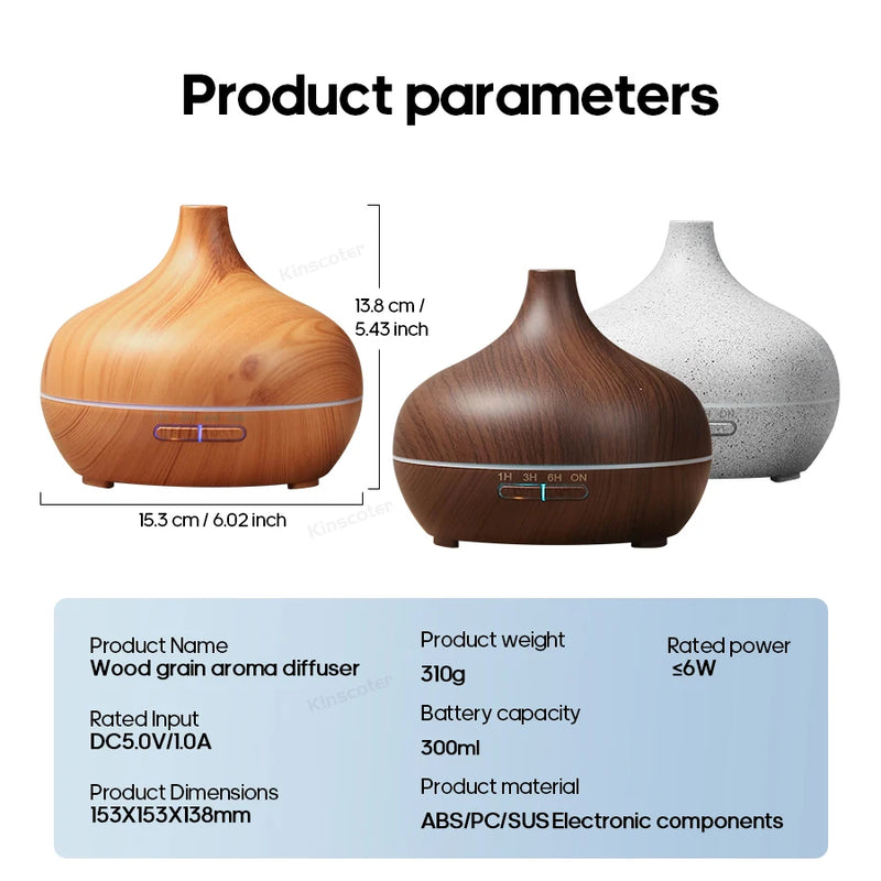 Wood Grain USB Aromatherapy Diffuser