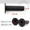 Black motorcycle handlebar grips with 22mm and 24mm caliber options.