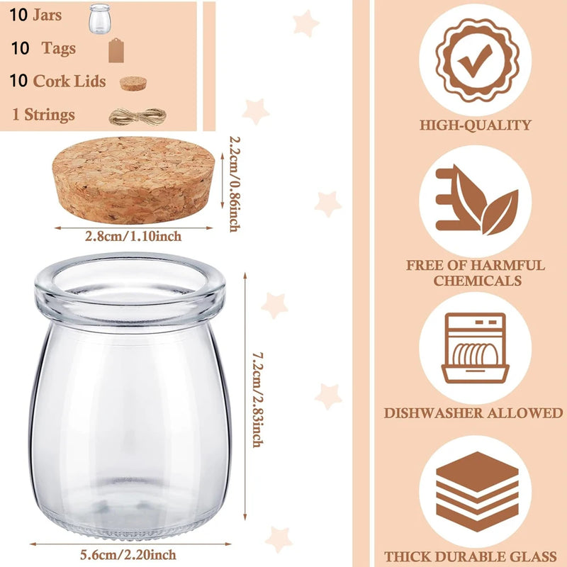 Mini-Glas-Dosen mit Korkdeckel
