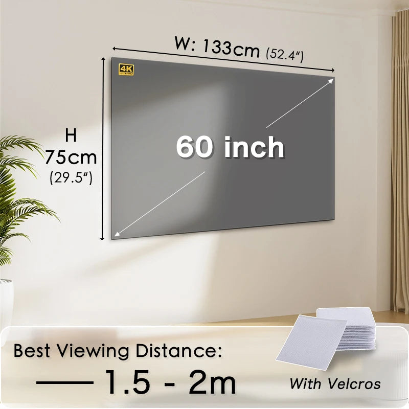 Pantalla de Proyector Plegable y Portátil - Antirreflejos 16:9