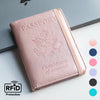 RFID-Blocking PU Leather Passport Holder with 3D Embossed Design
