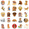 A collection of stickers featuring various dogs, including Golden Retrievers and other breeds.