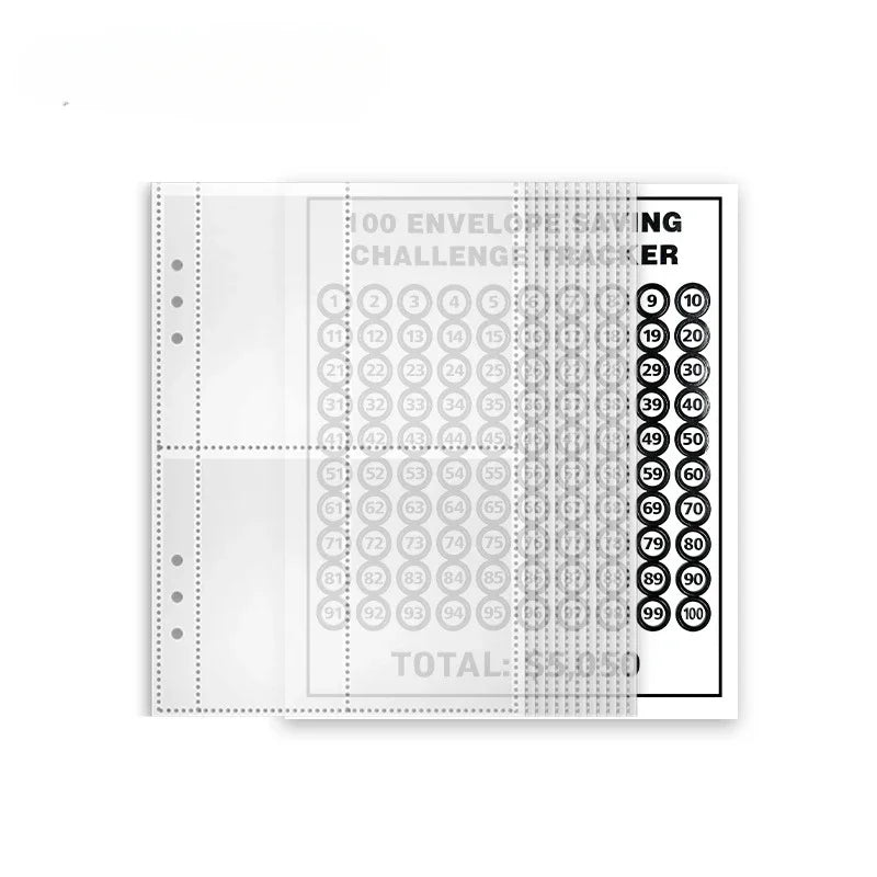 Marble A5 Savings Challenge Binder with 100 Cash Envelopes