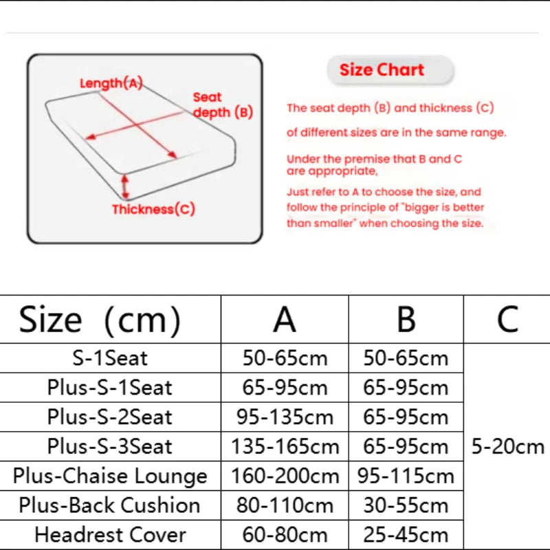 Universal Stretch Sofa Cover with Full Backrest and Headrest