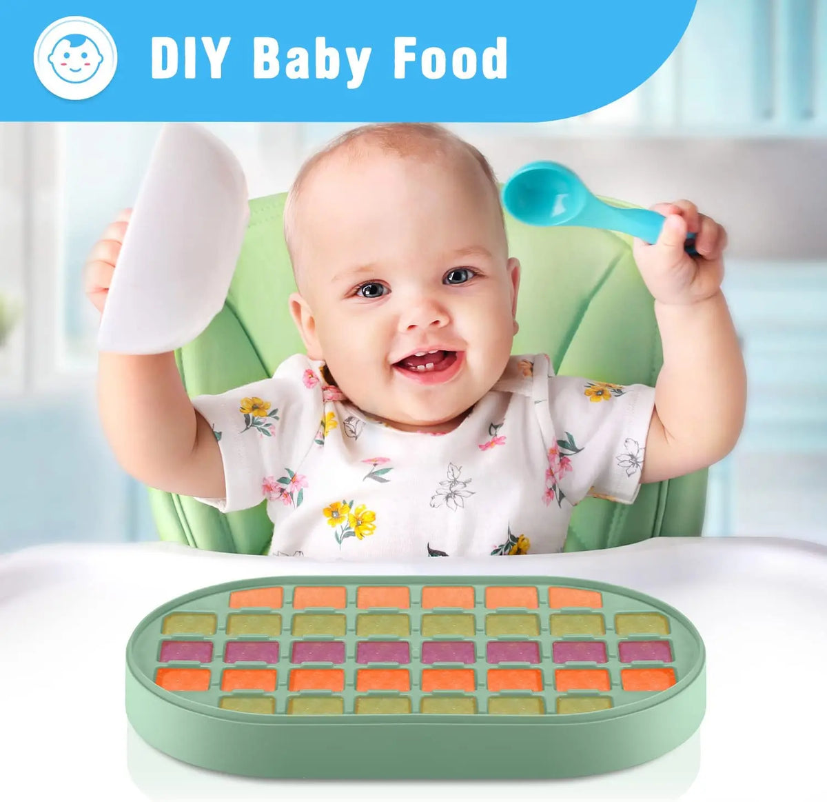 Double Layer Ice Cube Tray with Lid