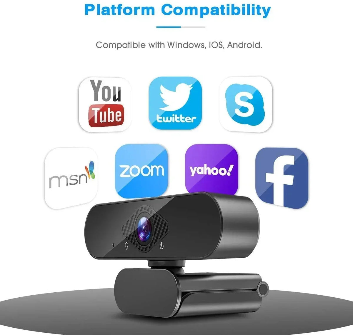 Full HD 1080p Webcam with Built-in Microphone