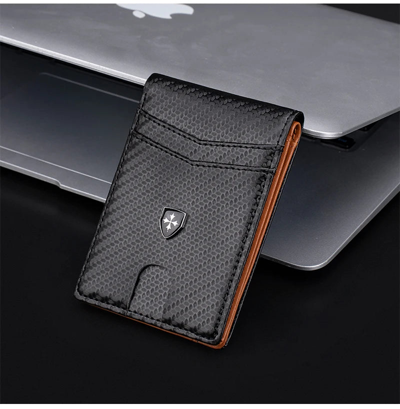 Slim PU Leather Bifold Wallet with Card Holder