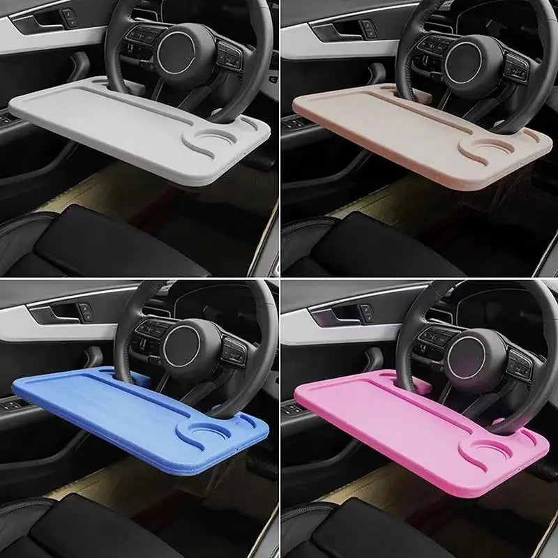 Portable Car Desk Mount for Steering Wheel - Laptop & Dining Tray