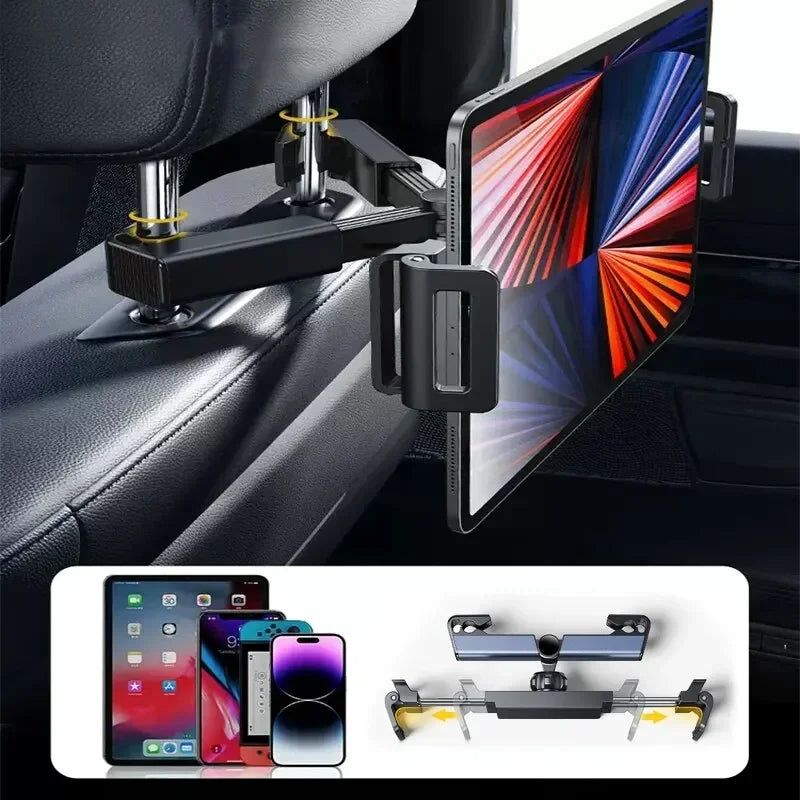 Adjustable Car Headrest Tablet and Phone Mount