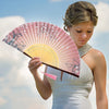 Traditional Folding Hand Fan with Bamboo Frame