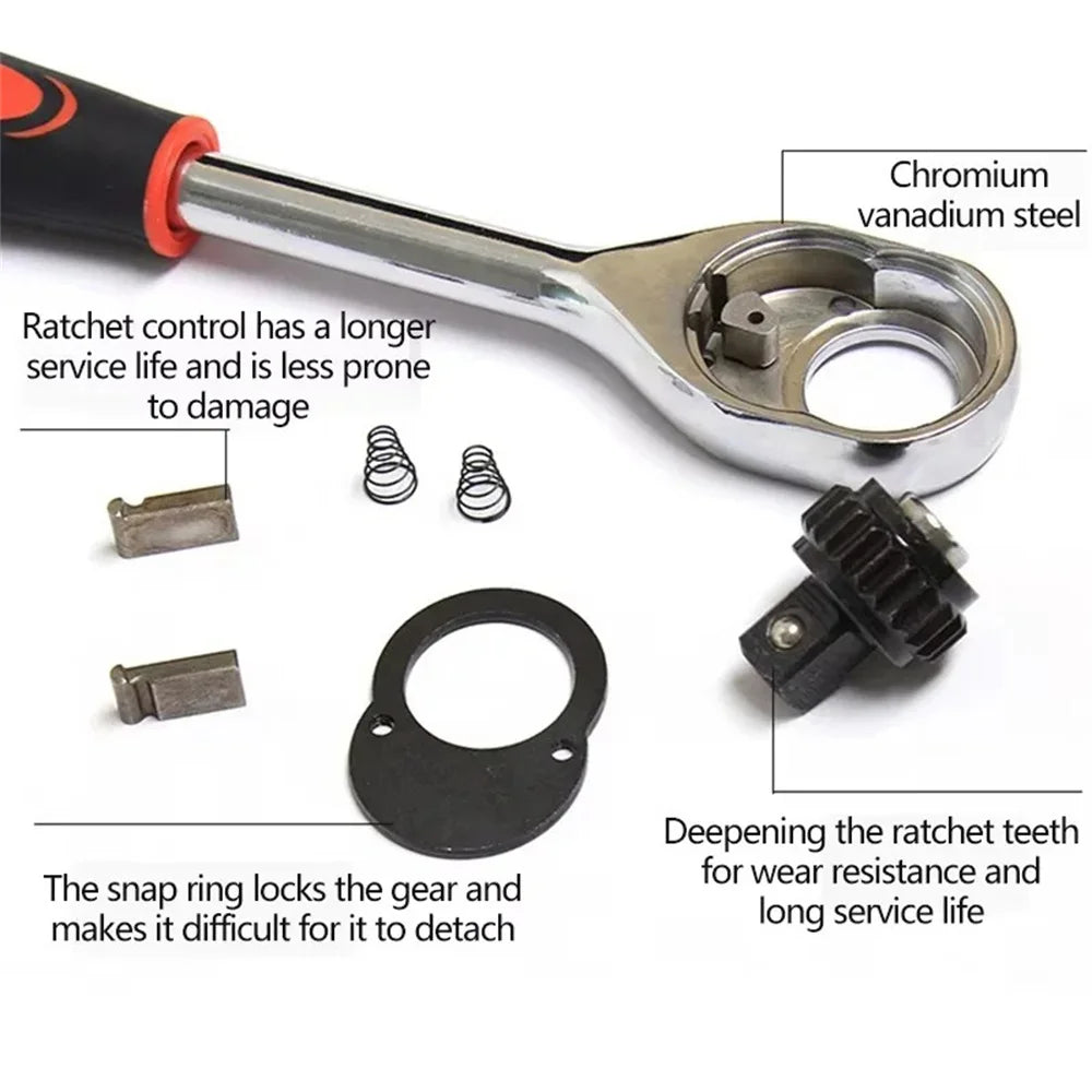 46-Piece Ratchet Socket and Bit Tool Set with Carrying Case