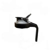Black wide mouth mason jar lids with a pour spout and handle
