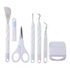 A set of six vinyl weeding and craft tools including a spatula, tweezers, scissors, and various precision implements.